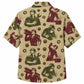 Labor Day Hawaiian Shirt- Worker Portrait and Bolt Print for Weekend Wear