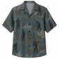 Labor Day Hawaiian Shirt- Worker Silhouette and Palm Print for Weekend Wear