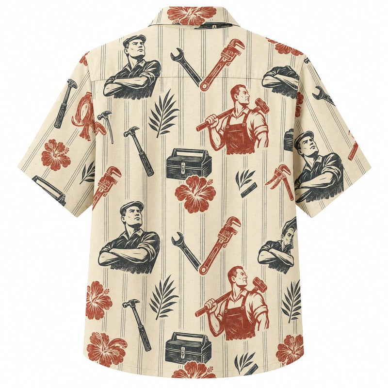 Labor Day Hawaiian Shirt- Workshop Portrait Print for the Long Weekend