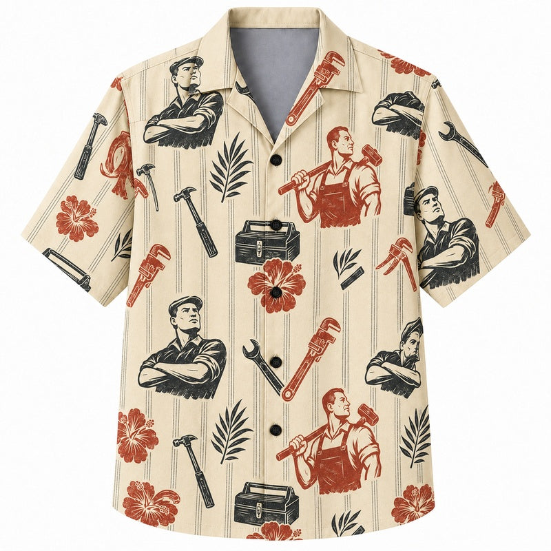 Labor Day Hawaiian Shirt- Workshop Portrait Print for the Long Weekend