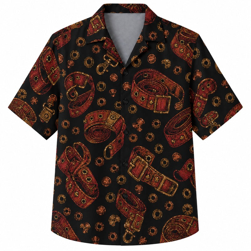 Labor Day Hawaiian Shirt- Workshop Tools and Lantern Badge for Summer