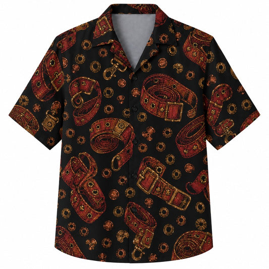 Labor Day Hawaiian Shirt- Workshop Tools and Lantern Badge for Summer