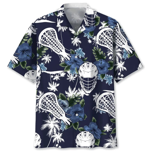 Hawaiian Shirt / Adults / S Lacrosse Blue Nature Hawaiian Shirt