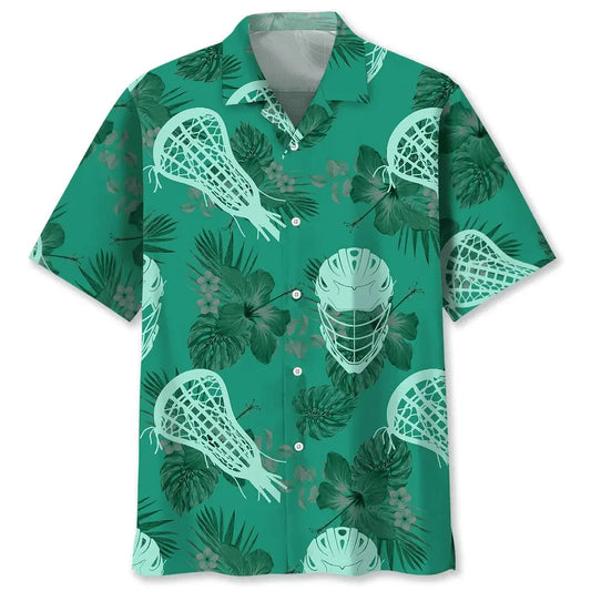 Hawaiian Shirt / Adults / S Lacrosse Kelly Green Hawaiian Shirt