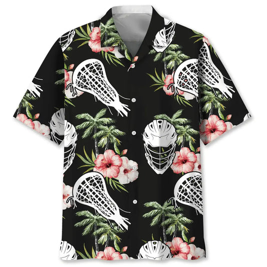 Hawaiian Shirt / Adults / S Lacrosse Nature Flower Hawaiian Shirt