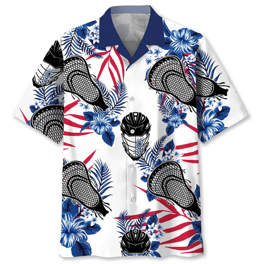 Hawaiian Shirt / Adults / S Lacrosse Sticks Hawaiian Shirt