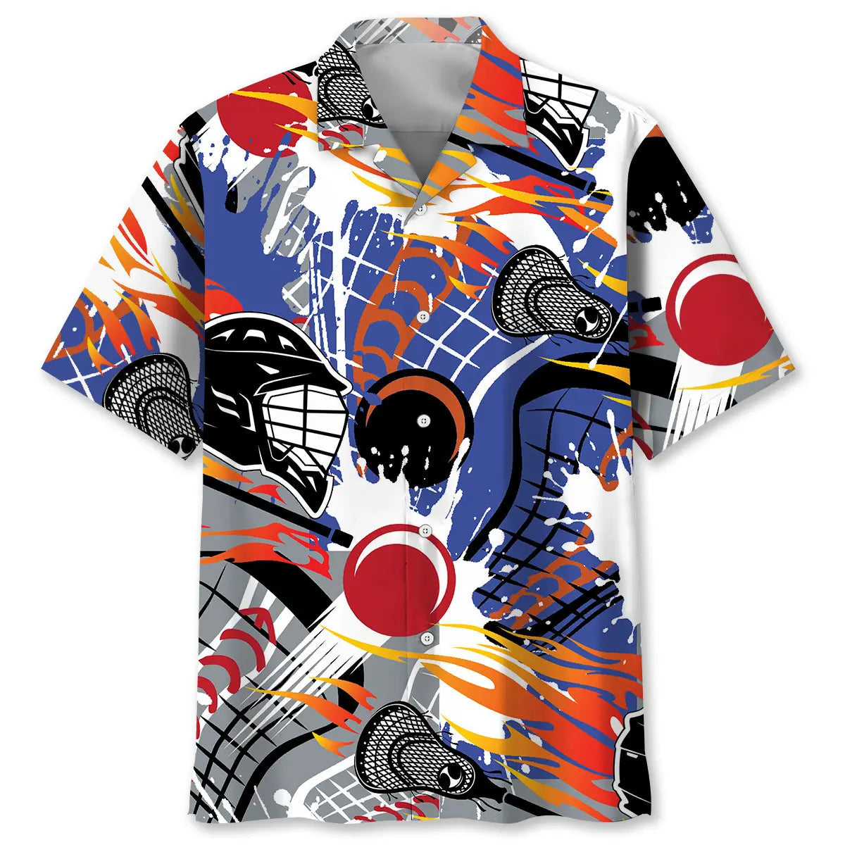 Hawaiian Shirt / Adults / S Lacrosse Water Color Hawaiian Shirt