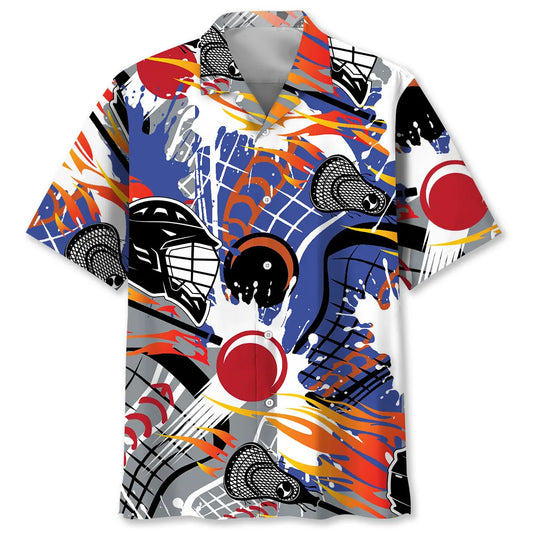 Hawaiian Shirt / Adults / S Lacrosse Water Color Hawaiian Shirt