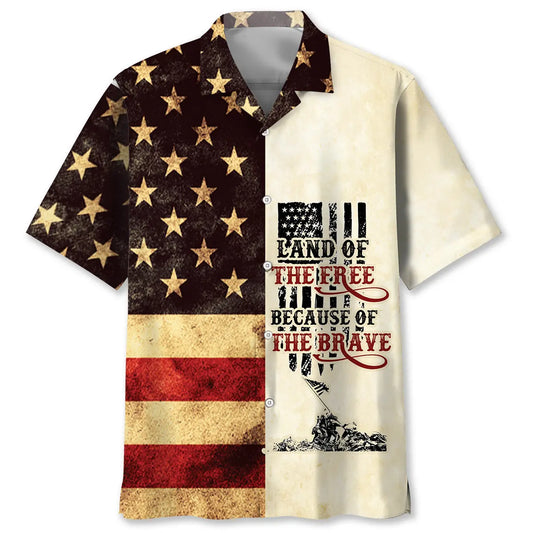 Hawaiian Shirt / Adults / S Land Of The Free Because Of The Brave Hawaiian Shirt