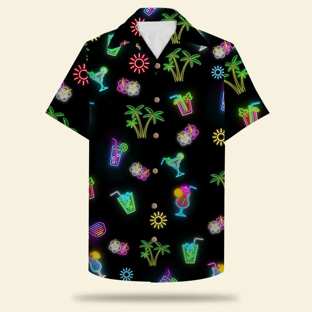 Led Beach Pattern Unisex Hawaiian Shirt Aloha Shirt Summer Vibe Besties Drunk
