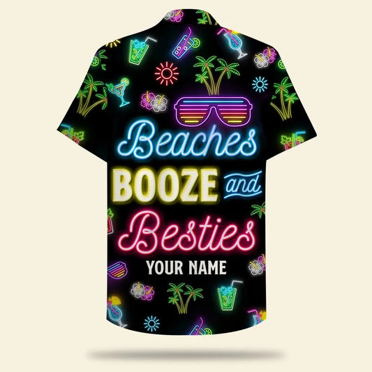 Hawaiian Shirt / Adults / S Led Beach Pattern Unisex Hawaiian Shirt Aloha Shirt Summer Vibe Besties Drunk