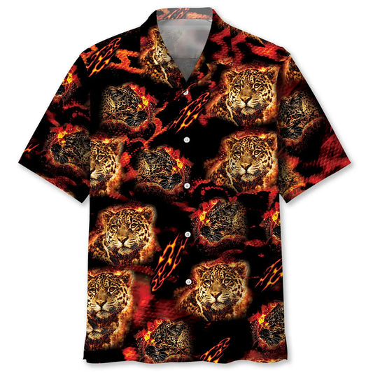 Hawaiian Shirt / Adults / S Leopard Fire Hawaiian Shirt