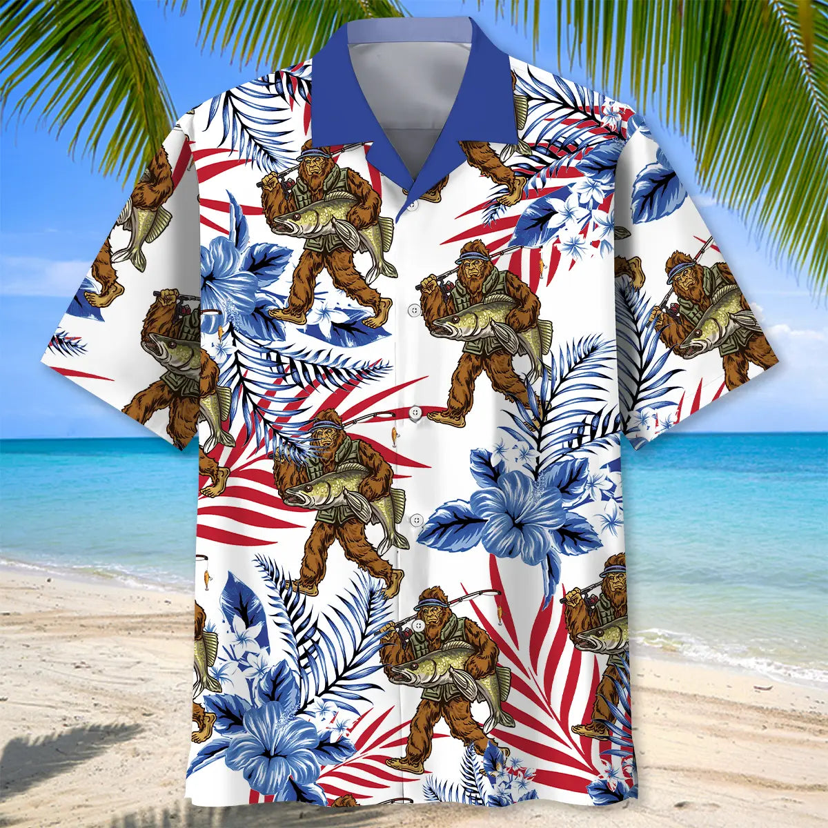 Let's Go Fishing Bigfoot Hawaiian Shirt