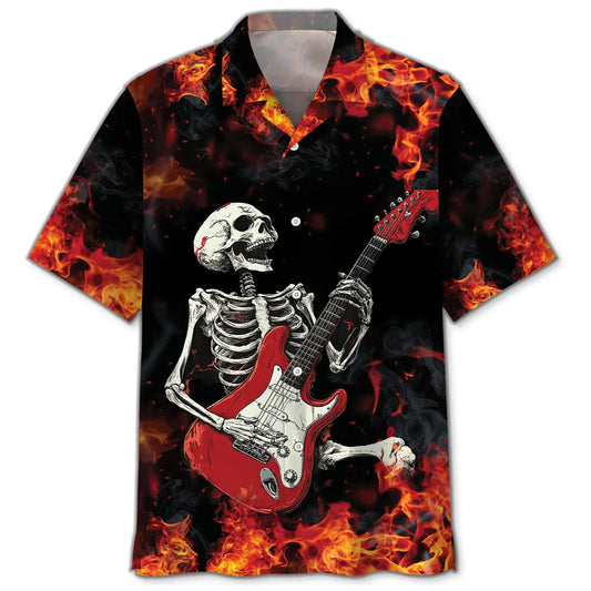 Hawaiian Shirt / Adults / S Let's Rock Guitar Hawaiian Shirt