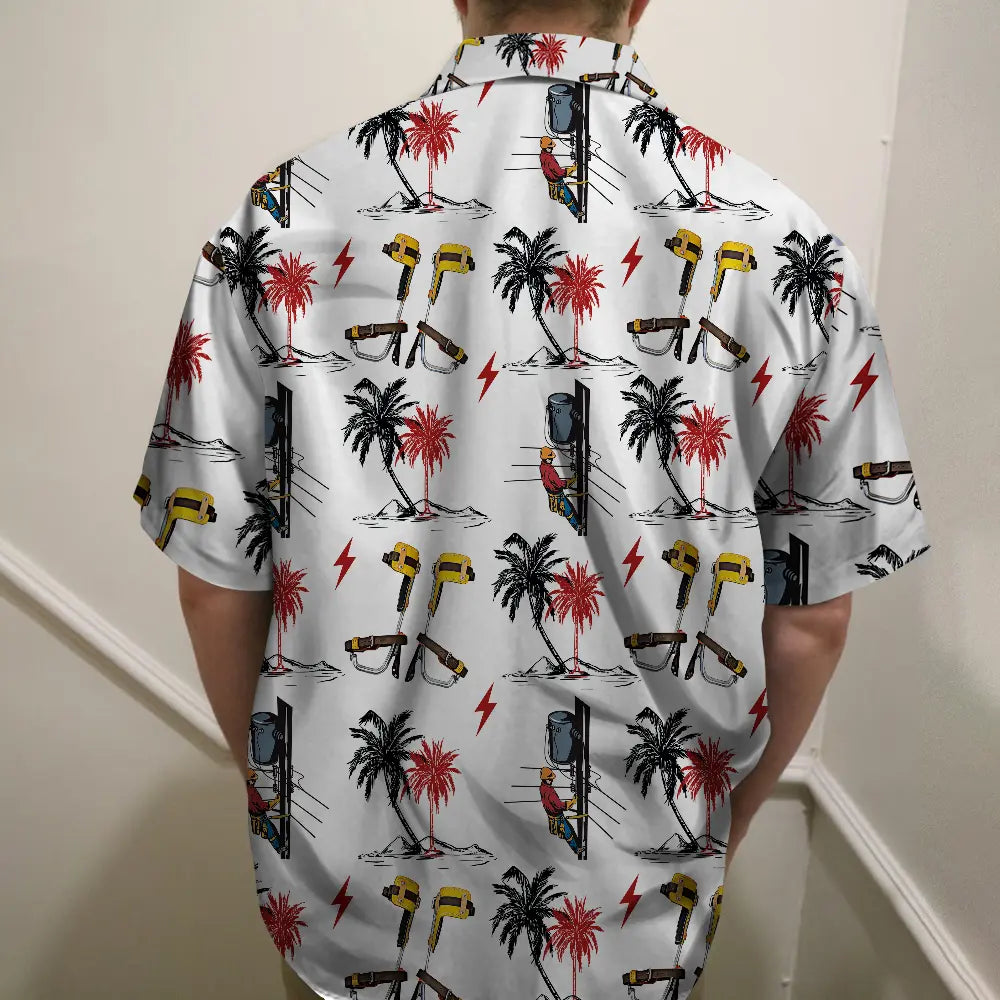 Lineman Power Poles - Unisex Hawaiian Shirt Aloha Shirt Summer Vibe