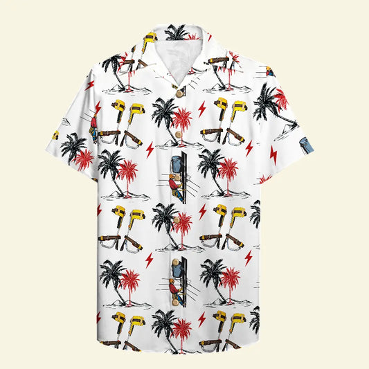 Hawaiian Shirt / Adults / S Lineman Power Poles - Unisex Hawaiian Shirt Aloha Shirt Summer Vibe