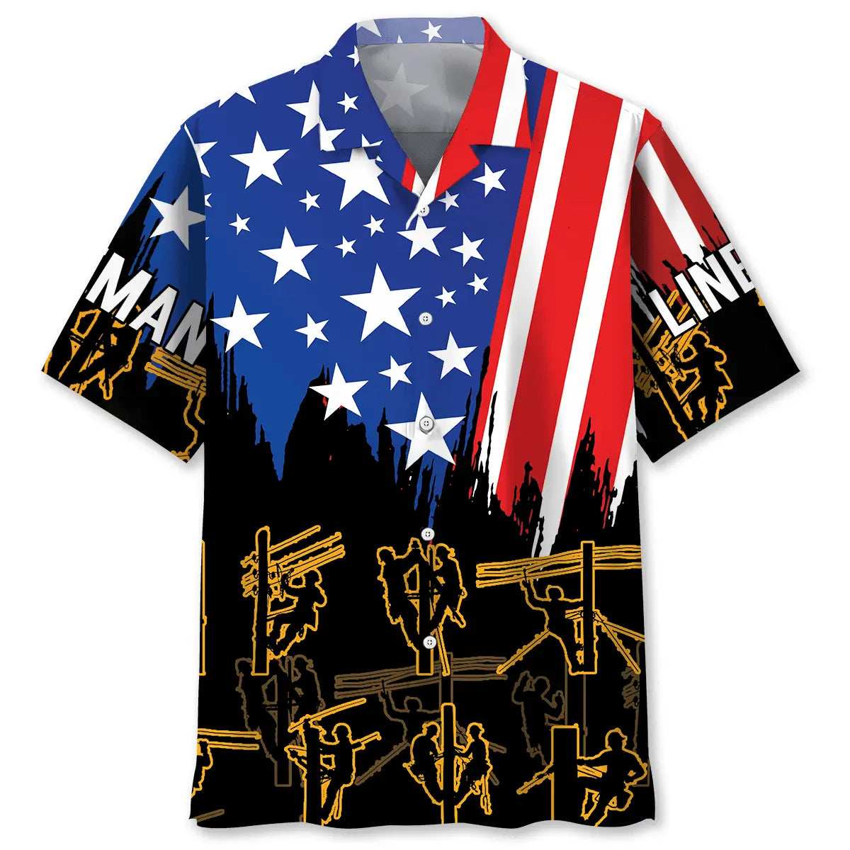 Hawaiian Shirt / Adults / S Lineman Proud Hawaiian Shirt