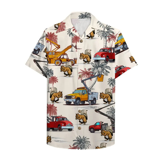 Hawaiian Shirt / Adults / S Lineman Unisex Hawaiian Shirt Aloha Shirt - The Cranes Pattern