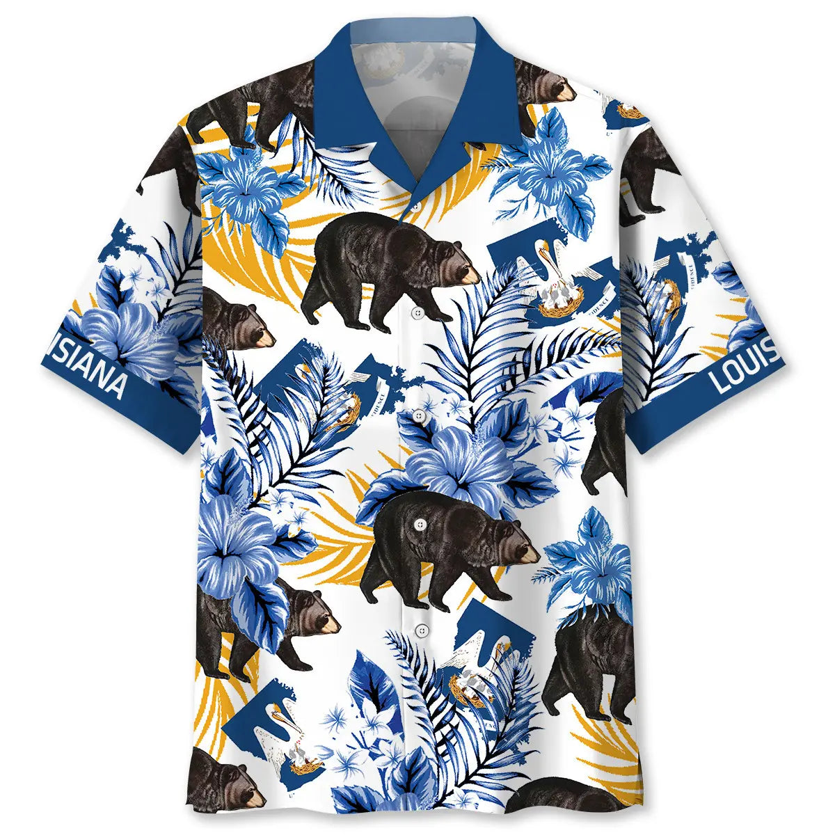 Hawaiian Shirt / Adults / S Louisiana State Bear Proud Hawaiian Shirt