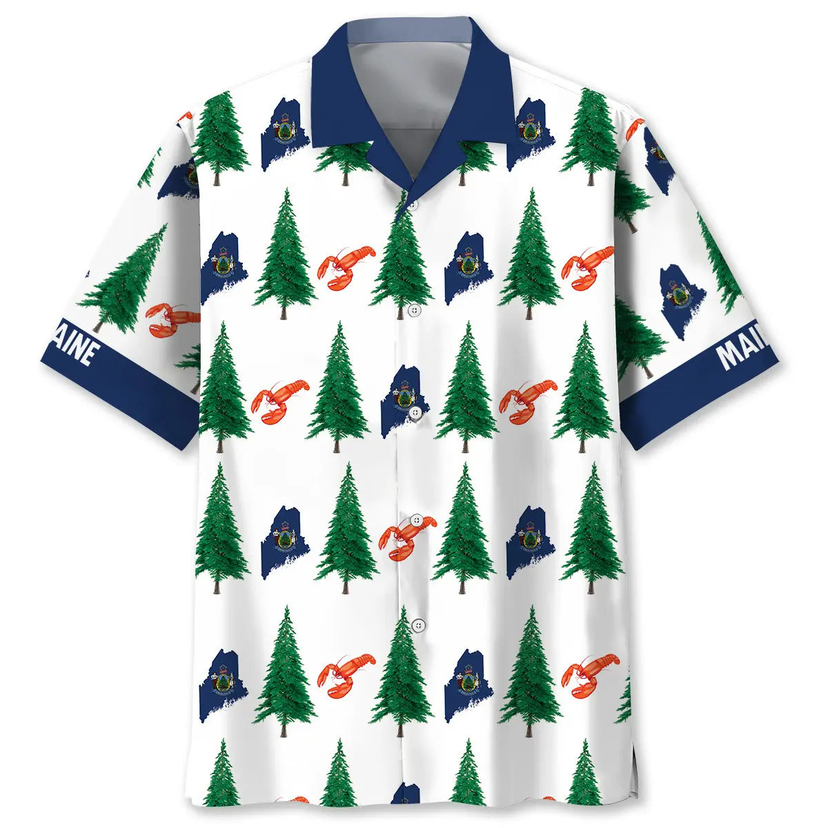Hawaiian Shirt / Adults / S Maine Proud Pine Tree State Hawaiian Shirt