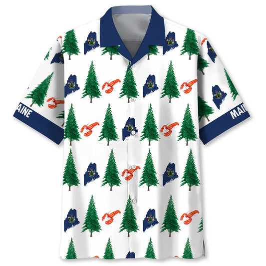 Hawaiian Shirt / Adults / S Maine Proud Pine Tree State Hawaiian Shirt