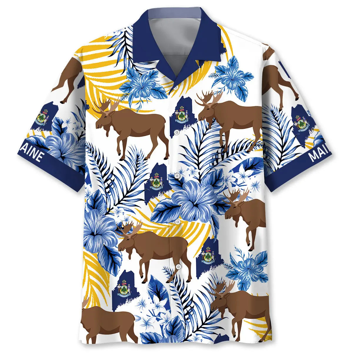 Hawaiian Shirt / Adults / S Maine State Proud Hawaiian Shirt