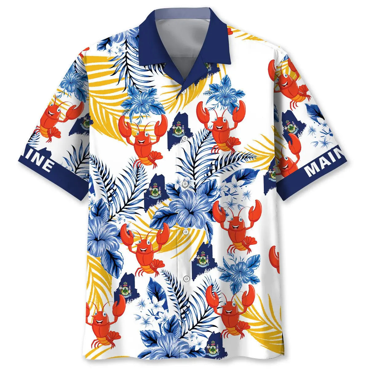 Hawaiian Shirt / Adults / S Maine State Proud Lobster Hawaiian Shirt