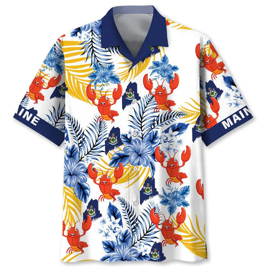 Hawaiian Shirt / Adults / S Maine State Proud Lobster Hawaiian Shirt