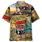 Hawaiian Shirt / Adults / S Maine Vintage Art Hawaiian Shirt