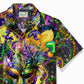 Mardi Gras Holiday Hawaiian Shirt Mask &amp; Tops
