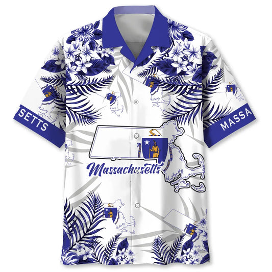 Hawaiian Shirt / Adults / S Massachusetts State Hawaiian Shirt