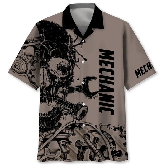 Hawaiian Shirt / Adults / S Mechanic Skull Hawaiian Shirt