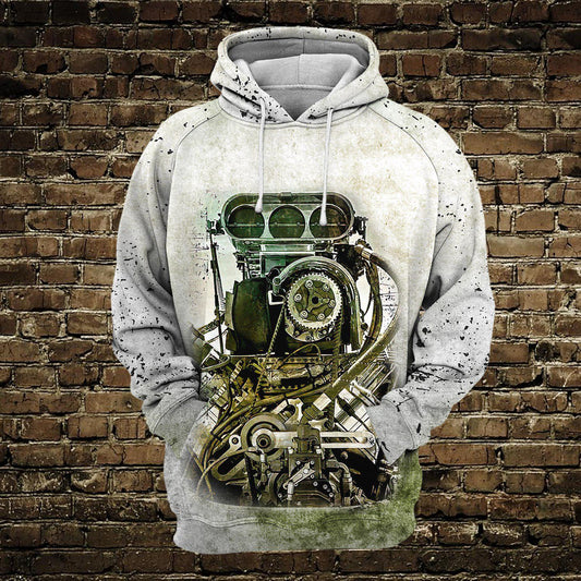 Mechanic White Style Art - 3D Hoodie