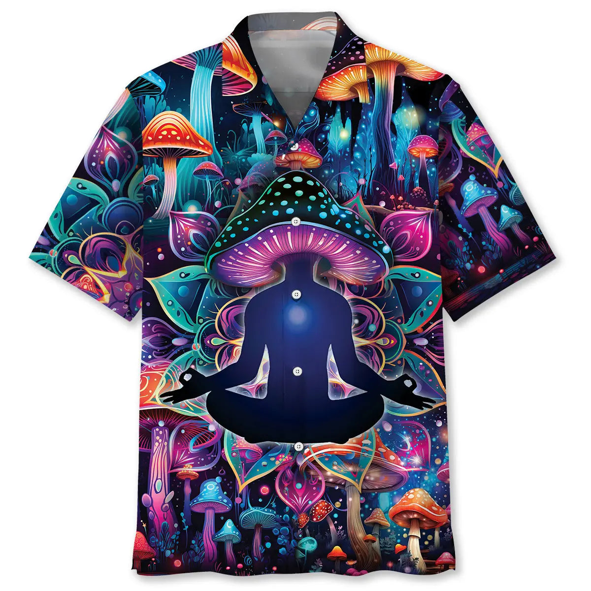 Hawaiian Shirt / Adults / S Meditation Mushroom Hawaiian Shirt