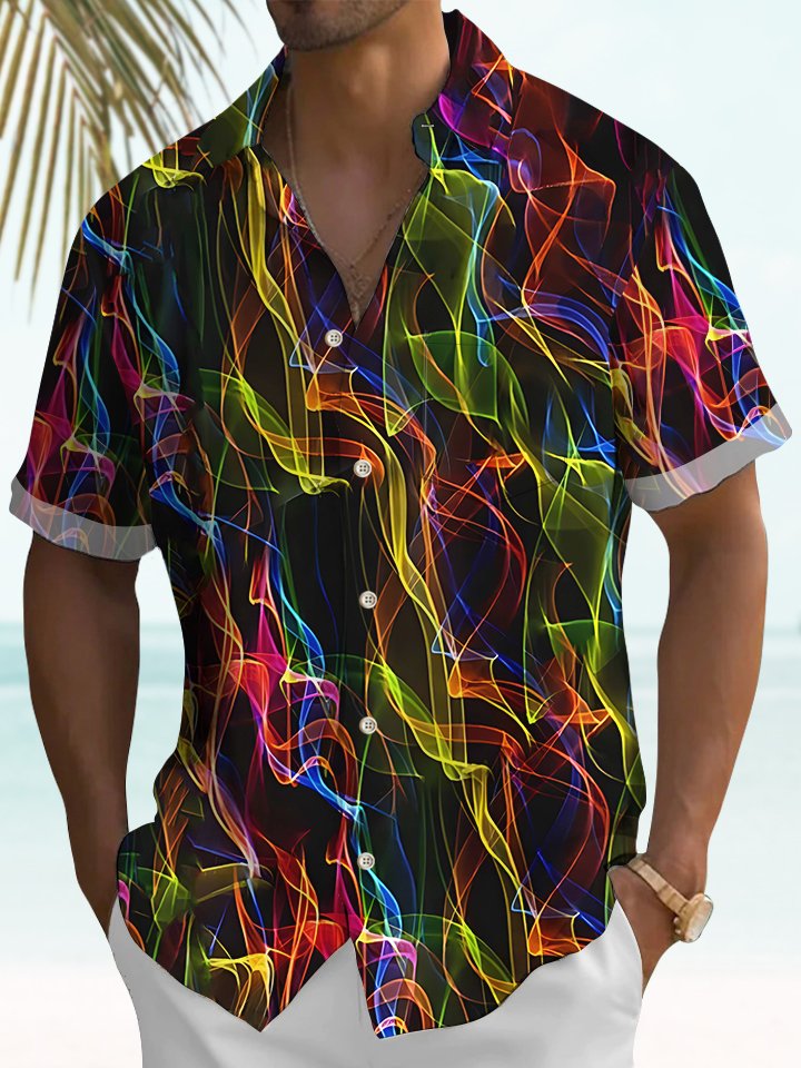 Men's Abstract Colorful Casual Hawaiian Shirt