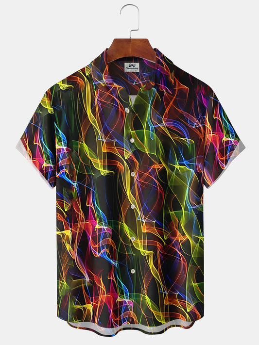 Hawaiian Shirt / Adults / S Men's Abstract Colorful Casual Hawaiian Shirt