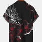Men's Abstract Eastern Dragon Illustration Casual Hawaiian Shirt