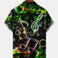 Men's Abstract Music Note Printing Casual Hawaiian Shirt