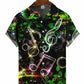 Hawaiian Shirt / Adults / S Men's Abstract Music Note Printing Casual Hawaiian Shirt