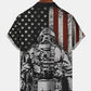 Men's American Flag Soldier Hawaiian Shirt