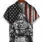 Hawaiian Shirt / Adults / S Men's American Flag Soldier Hawaiian Shirt