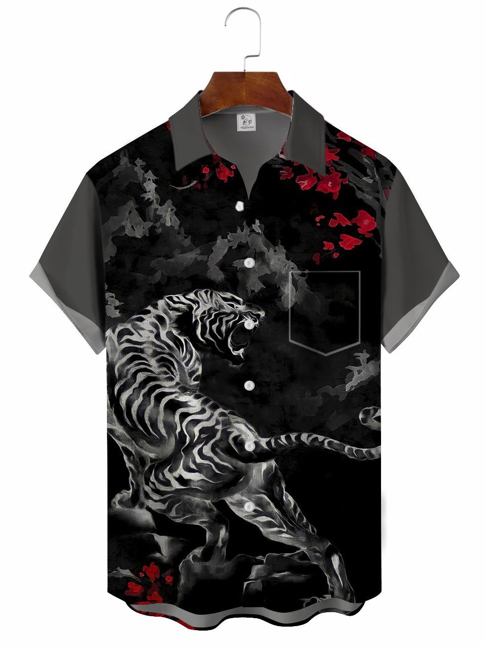 Hawaiian Shirt / Adults / S Men's Artistic Tie Dye Tiger Hawaiian Shirt