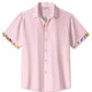 Men's Basic Solid Color Floral Patch Casual Hawaiian Shirt