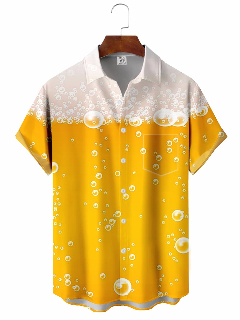 Hawaiian Shirt / Adults / S Men's Beer Printing Casual Hawaiian Shirt