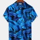 Hawaiian Shirt / Adults / S Men's Blue Leaves Printing Casual Hawaiian Shirt