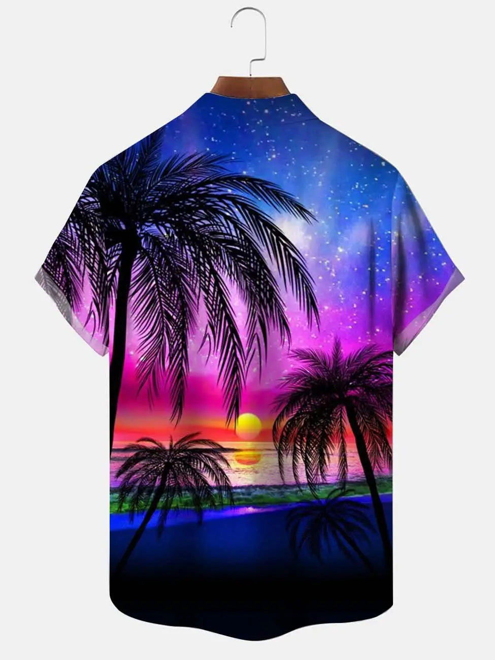 Men's Blue-Violet Gradient Hawaiian Coco Hawaiian Shirt