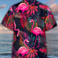 Men's Botanical Flamingo Print Casual Hawaiian Shirt