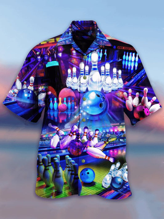 Hawaiian Shirt / Adults / S Men's Bowling Takes Balls Hawaiian Shirt