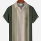 Hawaiian Shirt / Adults / S Mens Color-block Striped Casual Breathable Bowling Hawaiian Shirts