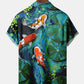 Men's Fish Illustration Casual Hawaiian Shirt